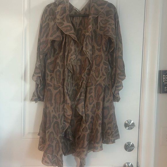 Leopard Print Ruffle Cardigan - Picture 1 of 1